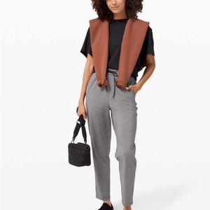 🔥 Lululemon Keep Moving 7/8 Pants size 10 Heathered Black-EUC